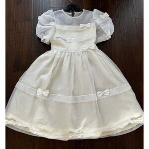 VTG dress Gorgeous Sylvia Whyte Wedding Communion Portrait Sheer Organza SZ 10